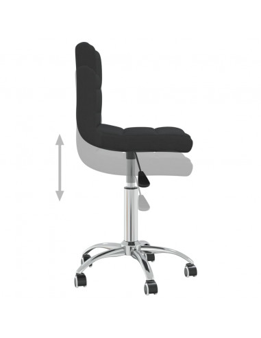 Sedia Girevole da Ufficio Nera in Tessuto