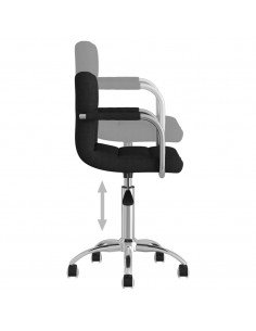 Sedia Girevole da Ufficio Nera in Tessuto