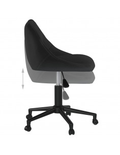 Sedia Girevole da Ufficio Nera in Velluto 2