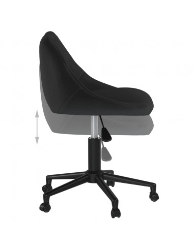 Sedia Girevole da Ufficio Nera in Velluto