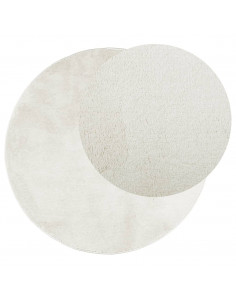 Tappeto OVIEDO a Pelo Corto Crema Ø 80 cm 2