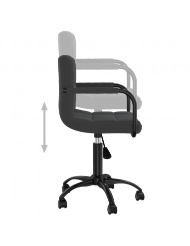 Sedia Girevole da Ufficio Nera in Velluto