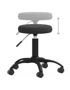 Sedia Girevole da Ufficio Nera in Velluto