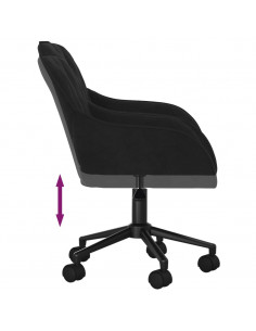 Sedia Girevole da Ufficio Nera in Velluto