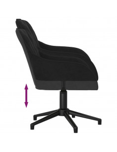 Sedia Girevole da Ufficio Nera in Velluto