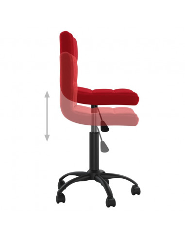 Sedia Girevole da Ufficio Rosso Vino in Velluto