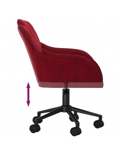 Sedia Girevole da Ufficio Rosso Vino in Velluto
