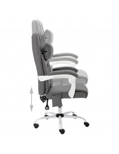 Sedia Massaggiante da Ufficio Grigia in Similpelle 2