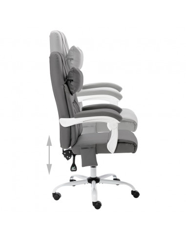 Sedia Massaggiante da Ufficio Grigia in Similpelle