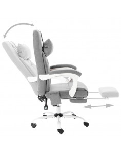 Sedia Massaggiante da Ufficio Grigia in Tessuto 2