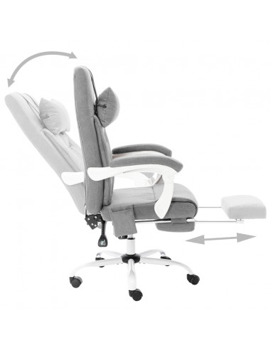 Sedia Massaggiante da Ufficio Grigia in Tessuto