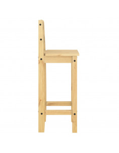 Sedie da Bar 2 pz in Legno Massello di Pino 2