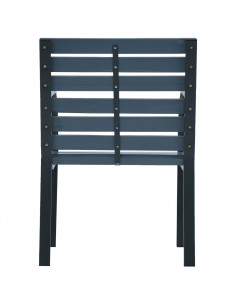 Sedie da Giardino 2 pz Grigie in Legno di Abete e Acciaio