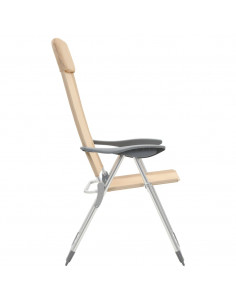 Sedie Pieghevoli da Campeggio 4 pz in Alluminio Crema 2