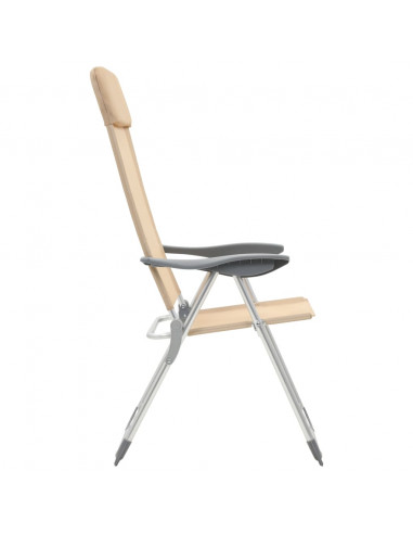 Sedie Pieghevoli da Campeggio 4 pz in Alluminio Crema