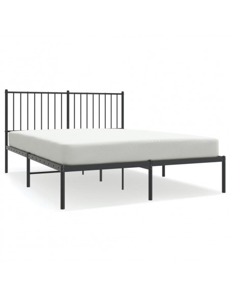Giroletto con Testiera in Metallo Nero 140x190 cm