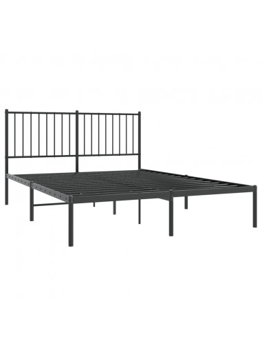 Giroletto con Testiera in Metallo Nero 140x190 cm