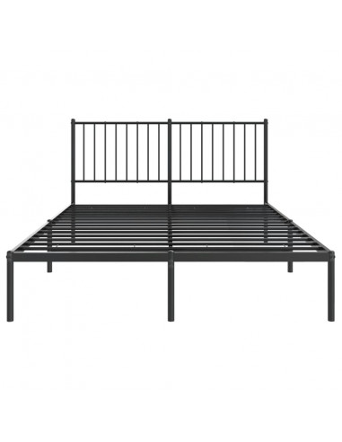 Giroletto con Testiera in Metallo Nero 140x190 cm