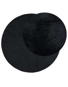 Tappeto OVIEDO a Pelo Corto Nero Ø 200 cm 2