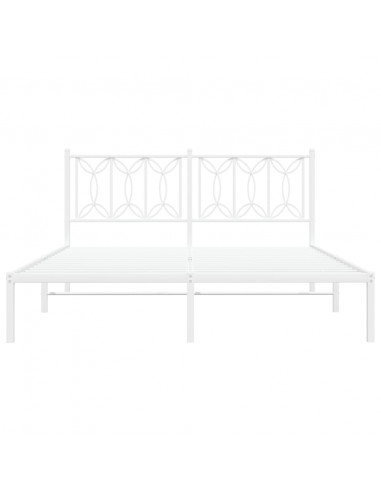 Giroletto con Testiera Metallo Bianco 150x200 cm