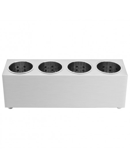 Portaposate con 4 Inserti Rettangolare in Acciaio Inox