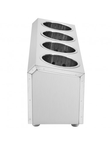 Portaposate con 4 Inserti Rettangolare in Acciaio Inox