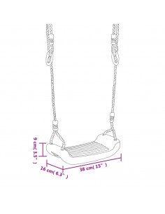 Seggiolini per Altalena con Corde 2 pz Blu 38x16 cm PE