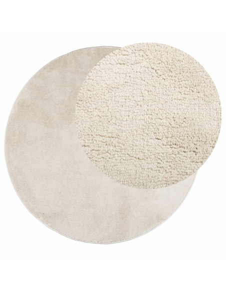 Tappeto OVIEDO a Pelo Corto Beige Ø 80 cm