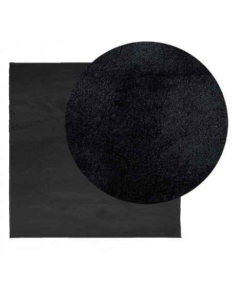 Tappeto OVIEDO a Pelo Corto Nero 200x200 cm