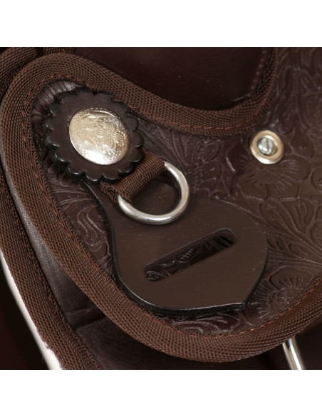 Sella Western Testiera e Pettorale in Vera Pelle 16" Marrone