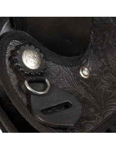 Sella Western Testiera e Pettorale in Vera Pelle 16" Nero