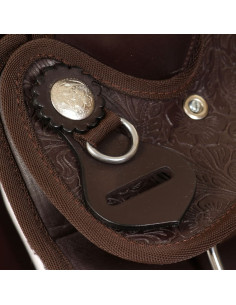 Sella Western Testiera e Pettorale in Vera Pelle 17" Marrone