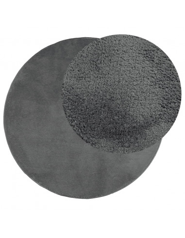 Tappeto OVIEDO a Pelo Corto Antracite Ø 160 cm