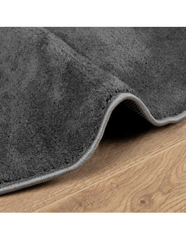 Tappeto OVIEDO a Pelo Corto Antracite Ø 160 cm