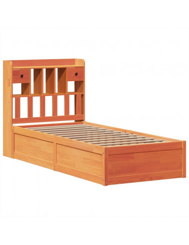 Letto senza Materasso Marrone Cera 75x190 cm in Legno di Pino