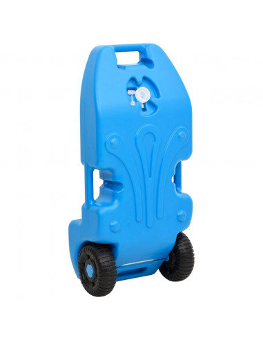 Serbatoio di Acqua con Ruote per Campeggio 25 L Blu