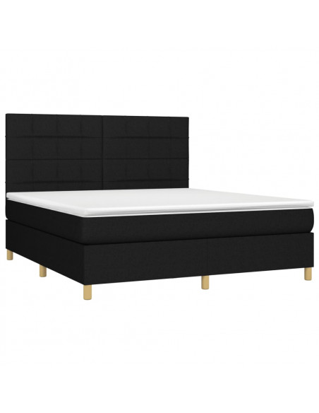 Giroletto a Molle con Materasso Nero 180x200 cm in Tessuto