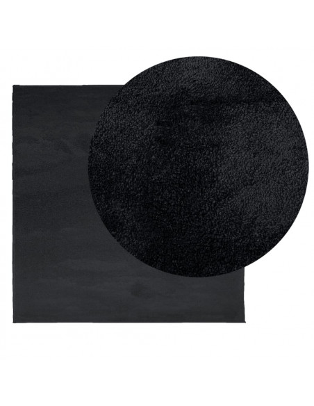 Tappeto OVIEDO a Pelo Corto Nero 160x160 cm