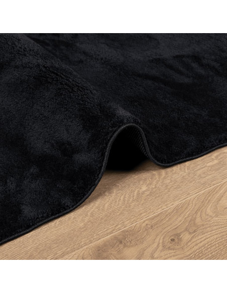 Tappeto OVIEDO a Pelo Corto Nero 160x160 cm