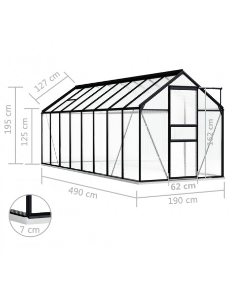 Serra con Telaio Base Antracite 9,31 m² in Alluminio