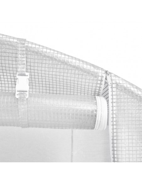 Serra con Telaio in Acciaio Bianco 10 m² 5x2x2,3 m