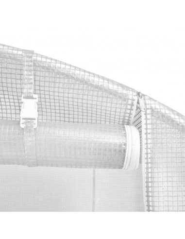 Serra con Telaio in Acciaio Bianco 30 m² 6x5x2,3 m