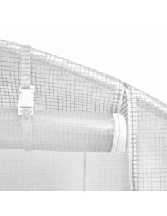 Serra con Telaio in Acciaio Bianco 64 m² 16x4x2 m