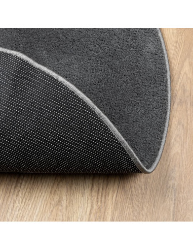 Tappeto OVIEDO a Pelo Corto Antracite Ø 200 cm