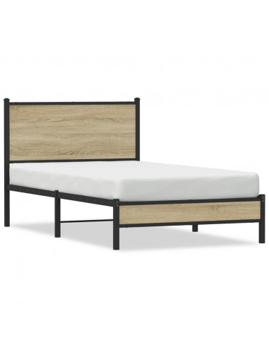 Giroletto senza Materaso in Metallo Rovere Sonoma 100x190 cm