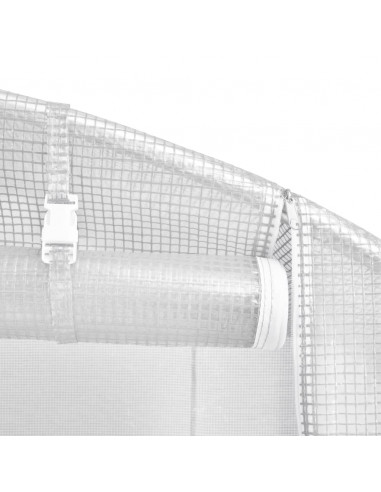 Serra con Telaio in Acciaio Bianco 90 m² 18x5x2,3 m