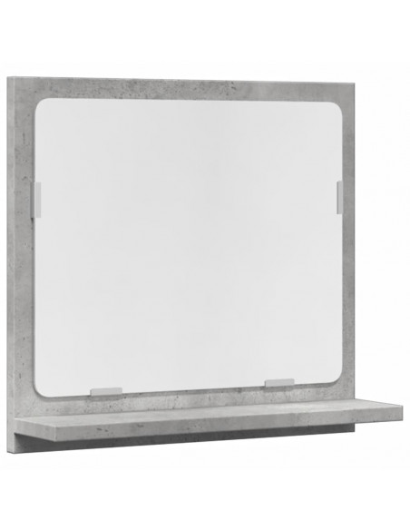 Mobile Bagno con Specchio Grigio Cemento 40x11x37 cm Truciolato