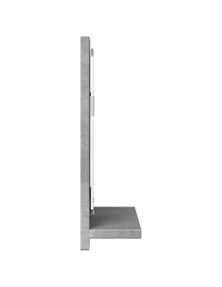 Mobile Bagno con Specchio Grigio Cemento 40x11x37 cm Truciolato