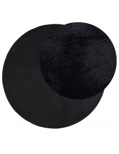 Tappeto OVIEDO a Pelo Corto Nero Ø 120 cm 2