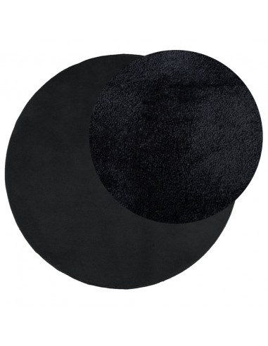 Tappeto OVIEDO a Pelo Corto Nero Ø 120 cm